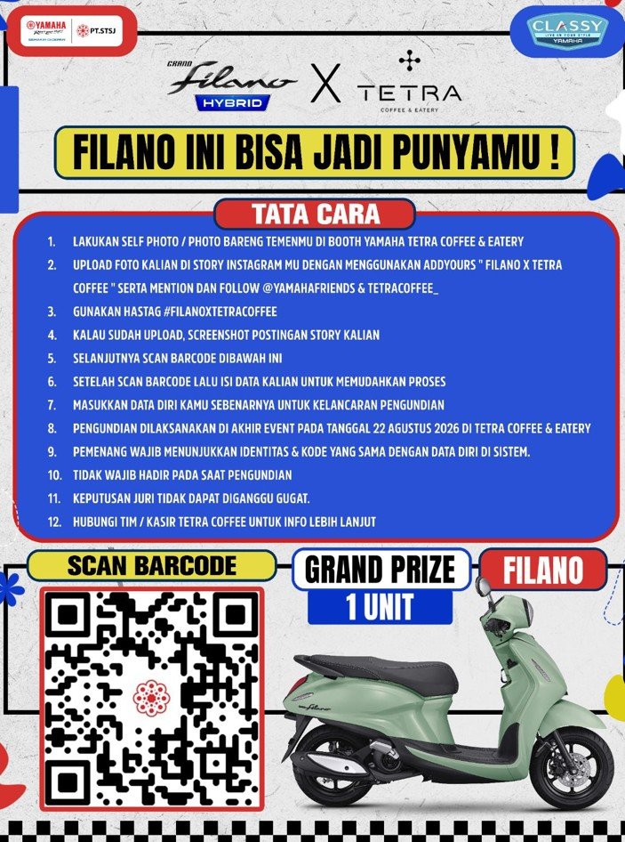 Tetra Coffee Yamaha Filano Gratis